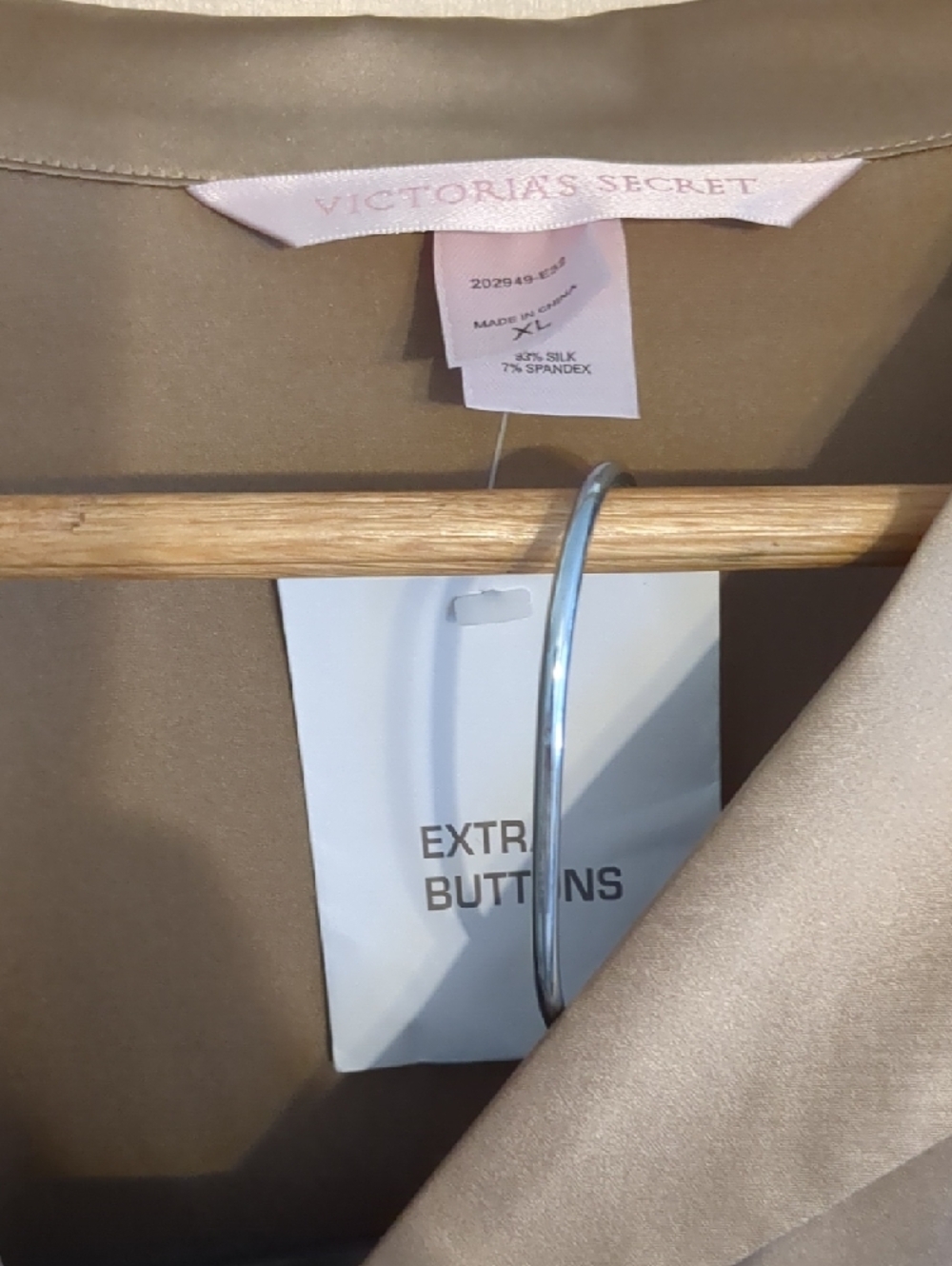 Victoria's Secret Satin Pajama Set in Beige - Picture 2 of 5